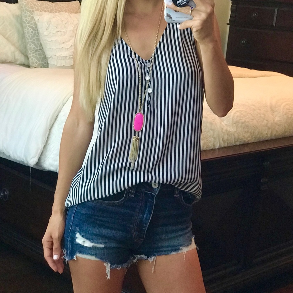 Black And White Striped Tank Top